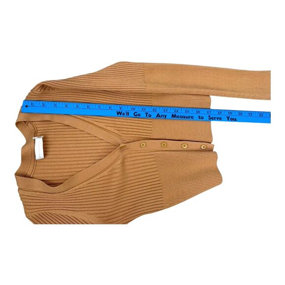 JONATHAN SIMKHAI Estela Cardigan Size S Ribbed Tan Camel Sweater - Picture 7 of 7